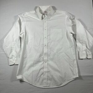 BROOKS BROTHERS PLAIN 346 BUTTON DOWN LONGSLEEVE TRADITIONAL FIT COLLARED SHIRT